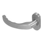 BLU Ergonomic Lever Door Handle on Oval Rose 32.2 x 71.8 x 10.8mm 316 Satin Stainless Steel