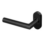 blu KM960C Solid Mitre Lever On Oval Rose 52mm Projection Version - 316 Stainless Steel with a Matt Black Lacquer Finish