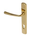 BLU Pera 092 Multipoint Door Lock Handle Dual Sprung 316 Grade Stainless Steel PVD Polished Brass Finish