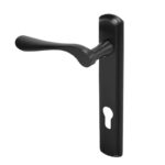 BLU Regent Door Handle 92mm Centres Right Hand 68mm Door Thickness 36 x 205 x 10.5mm 316 Stainless Steel PVD Satin Black Finish