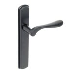 BLU Regent 092 Left Hand Multipoint Door Lock Handle No Euro External Handle Dual Sprung 316 Grade Stainless Steel Matt Black Lacquer Finish