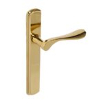 BLU Regent 092 Left Hand Multipoint Door Lock Handle No Euro External Handle Dual Sprung 316 Grade Stainless Steel PVD Polished Brass Finish