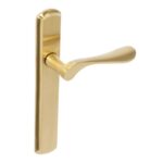 BLU Regent 092 Left Hand Multipoint Door Lock Handle No Euro External Handle Dual Sprung 316 Grade Stainless Steel PVD Satin Brass Finish