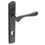BLU Regent 092 Left Hand Multipoint Door Lock Handle Dual Sprung 316 Grade Stainless Steel Matt Black Lacquer Finish