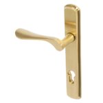 BLU Regent 092 Right Hand Multipoint Door Lock Handle Dual Sprung 316 Grade Stainless Steel PVD Satin Brass Finish