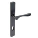 BLU Regent 095 Left Hand Multipoint Door Lock Handle Dual Sprung 316 Grade Stainless Steel Matt Black Lacquer Finish