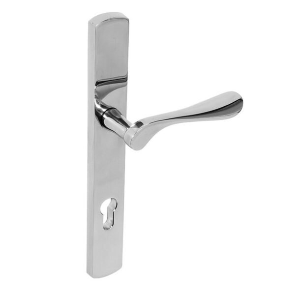BLU Regent 095 Left Hand Multipoint Door Lock Handle Dual Sprung 316 Grade Polished Stainless Steel