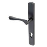 BLU Regent 095 Right Hand Multipoint Door Lock Handle Dual Sprung 316 Grade Stainless Steel Matt Black Lacquer Finish