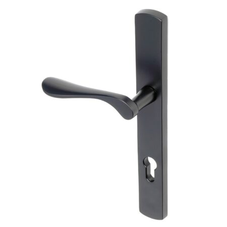 BLU Regent 095 Right Hand Multipoint Door Lock Handle Dual Sprung 316 Grade Stainless Steel Matt Black Lacquer Finish