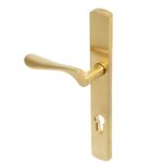 BLU Regent 095 Right Hand Multipoint Door Lock Handle Dual Sprung 316 Grade Stainless Steel PVD Satin Brass Finish