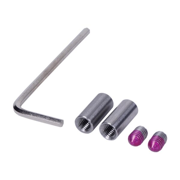 This is a kit of components to increase the door thickness capacity to 64mm on the SE40 Escutcheons & Other Escutcheons. Complete with 2 grub screws 2 thread connector sleeves & 1 Allen key