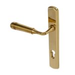 BLU Opera 092 Multipoint Door Lock Handle Dual Sprung 316 Grade Stainless Steel PVD Polished Brass Finish