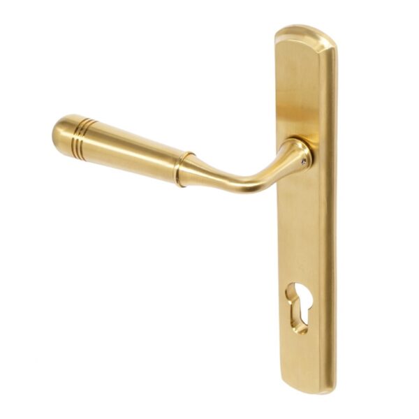 BLU Opera 092 Multipoint Door Lock Handle Dual Sprung 316 Grade Stainless Steel PVD Satin Brass Finish