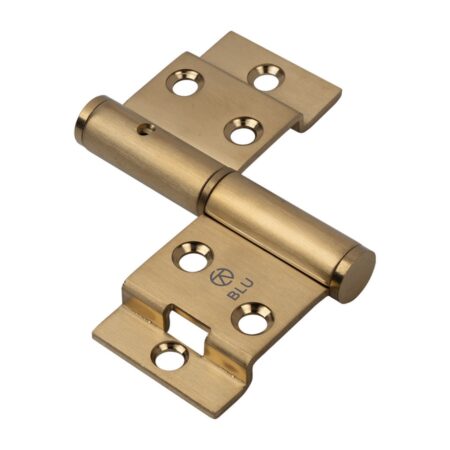BLU Tritus Flush Lift Off Butt Hinge Right Hand 77.2 x 45.8 x 2.5mm 316 Stainless Steel PVD Satin Brass Finish - Image 2