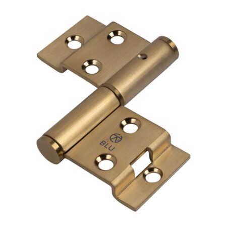 BLU Tritus Flush Lift Off Butt Hinge Right Hand 77.2 x 45.8 x 2.5mm 316 Stainless Steel PVD Satin Brass Finish