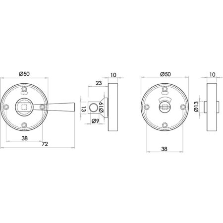 Easy Turn & Release No Indicator 50mm Satin Anodised Aluminium - Image 2