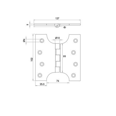 Budget Parliament Hinges 102x124x4mm Polished Chrome - Image 2