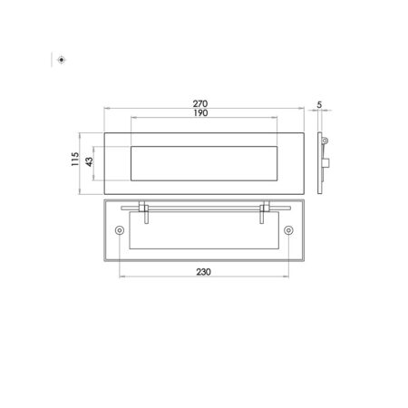 Antique Plain Letterplates 270x115mm Black - Image 2