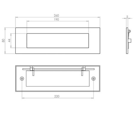 Antique Plain Letterplates 260x80mm Black - Image 2