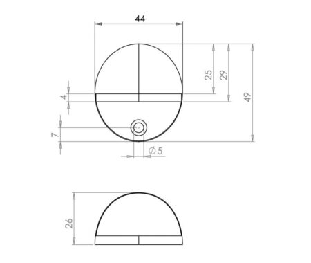 Antique Floor Mounted Doorstops 44x26mm Black - Image 2