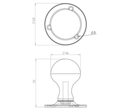 Jedo Ball Shape Mortice Door Knobs Black - Image 2