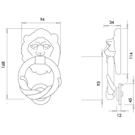 Lion Head Door Knocker - Image 2