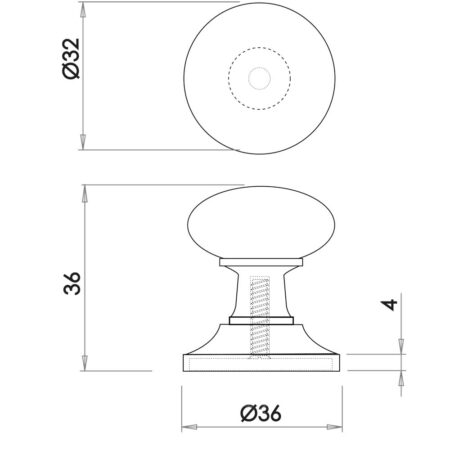 Frelan Round Cupboard Knob 32mm Black - Image 2