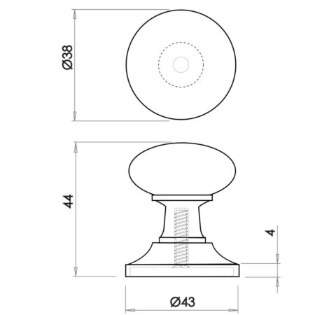 Frelan Round Cupboard Knob 38mm Black - Image 2