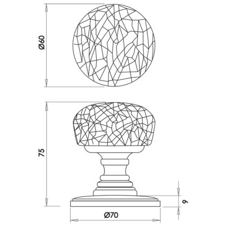 Jedo Porcelain Mortice Door Knobs Grey - Image 2