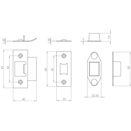 Jedo Accessory Packs for Heavy Duty Tubular Latches Brass Finish - Image 2