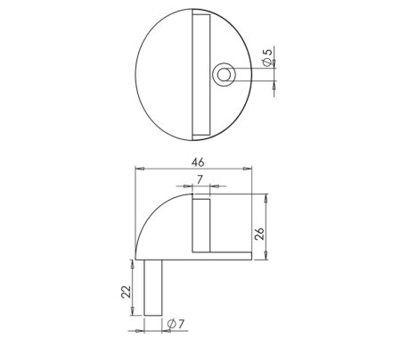 Nero Oval Floor Mounted Door Stop 46x26mm Black - Image 2