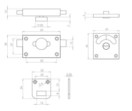Jedo Bathroom Indicator Bolt 50x50mm 50x50mm Satin Chrome - Image 2