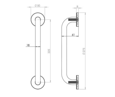 Jedo Thame Pull Handles 225x19mm Polished Brass - Image 2