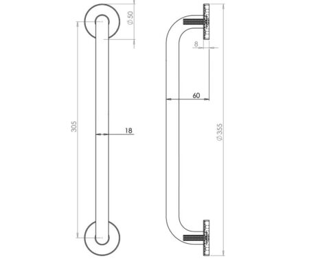 Jedo Thame Pull Handles 305x19mm Polished Brass - Image 2