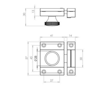 Jedo Cabinet Catch 56x36mm Polished Chrome - Image 2