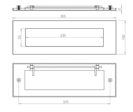 Jedo Plain Letterplates 305x100mm Satin Chrome - Image 2