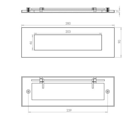 Jedo Plain Letterplates 280x90mm Polished Brass - Image 2