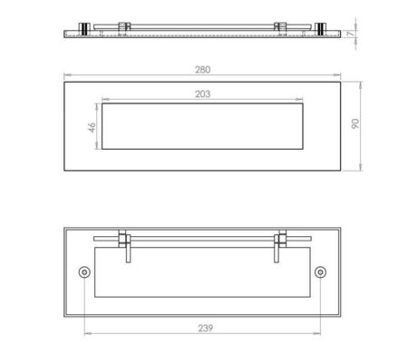 Jedo Plain Letterplates 280x90mm Satin Chrome - Image 2