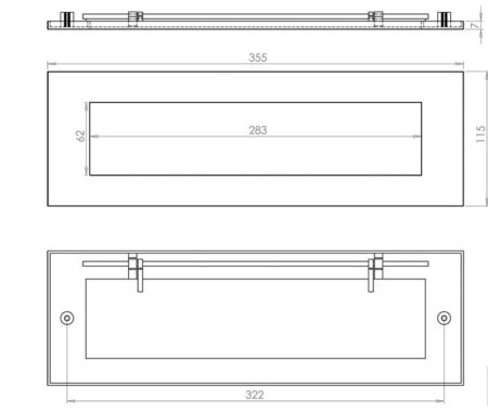 Jedo Plain Letterplates 355x115mm Polished Brass - Image 2