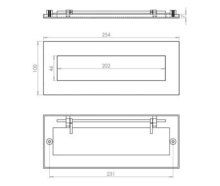 Jedo Plain Letterplates 254x100mm Polished Brass - Image 2
