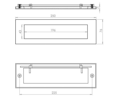 Jedo Plain Letterplates 250x76mm Polished Brass - Image 2
