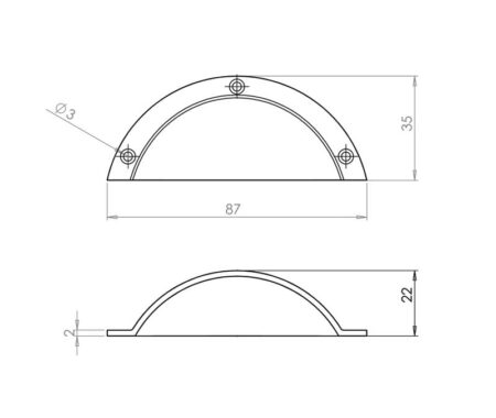 Jedo Drawer Pulls 85mm Satin Chrome - Image 2