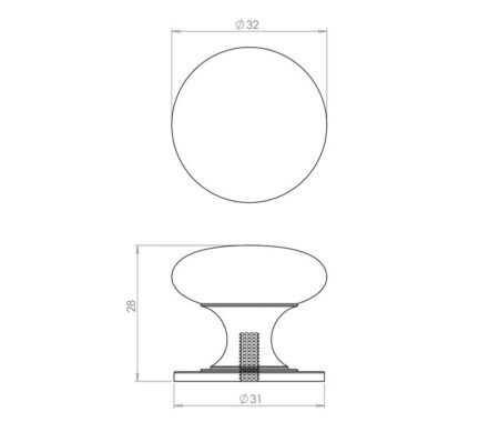 Jedo Traditional Cupboard Knobs 32mm Satin Brass - Image 2