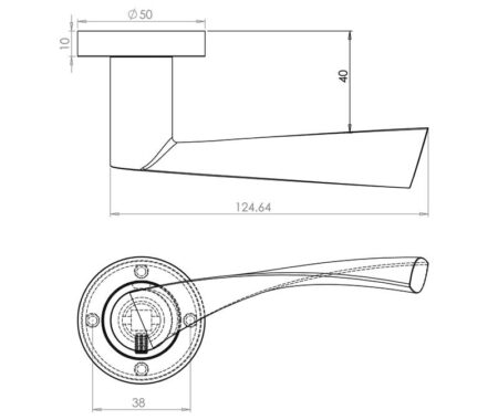 Frelan Twirl Door Handles Brass Finish - Satin Chrome - Image 2