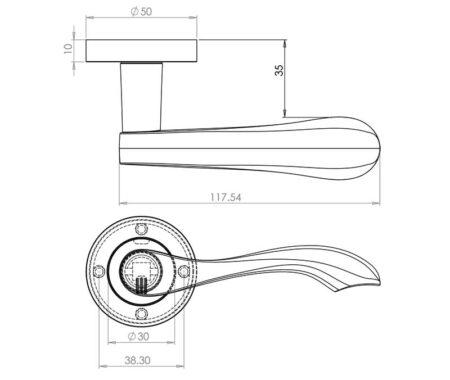 Frelan Gamma Door Handles Satin Chrome - Image 2