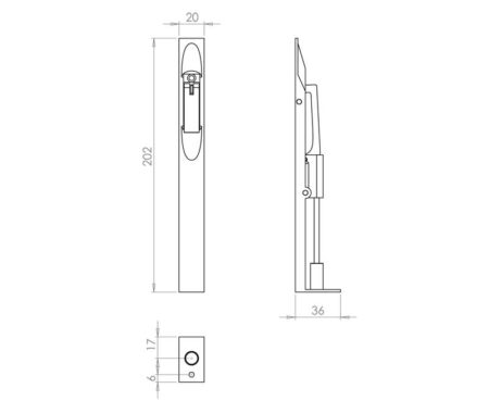 Jedo Brass Lever Action Flushbolts 200x19mm Satin Chrome - Image 2
