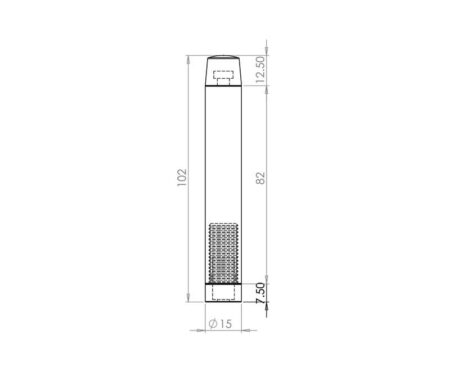 Jedo Cylinder Wall mounted Door Stop without Rose 102mm Polished Chrome - Image 2