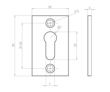 Antique Rectangular Escutcheons 50x32mm Black - Image 2