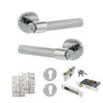 Senza Pari Andretta Door Handle Pack (Euro Lock Set - 3" CE Sashlock, 4" Slim Knuckle Hinges x2) - Polished Chrome