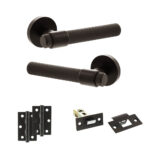 Senza Pari Andretta Door Handle Pack (Latch Set - 2.5" Latch, 3" Hinges x2) - Urban Dark Bronze